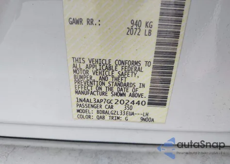 2016 Nissan Altima 2.5 S z USA, uszkodzony, nr VIN 1N4AL3AP7GC202440